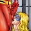 Stargirl swallows Red Tornado’s creamy load after a hot fuck!